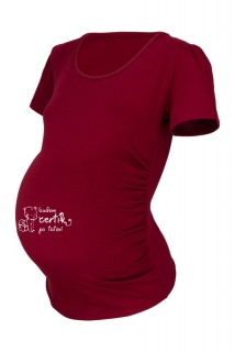 Bordové tehotenské tričko L/XL