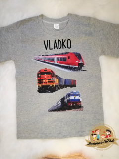Tričko s vlakmi