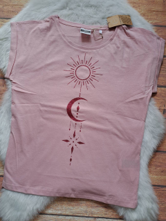 Ružové tričko s ornamentom veľ. S